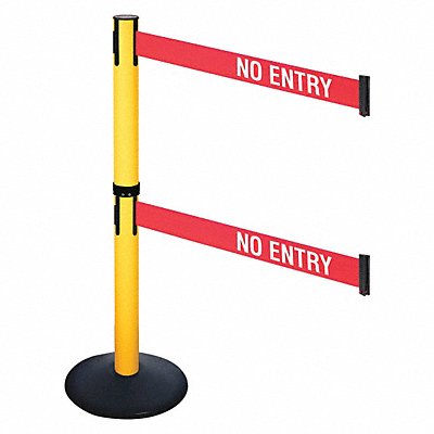 RETRACTA-BELT 331DPYWNE Barrier Post PVC Post Rd/White Belt Text