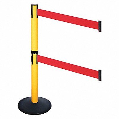RETRACTA-BELT 331DPYWRD Barrier Post Blk Red Belt 2 Belts 40in H