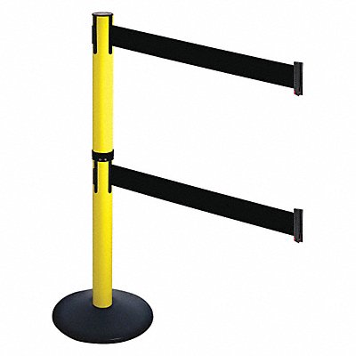 RETRACTA-BELT 331DYABK Barrier Post Black Black Belt 2 Belts