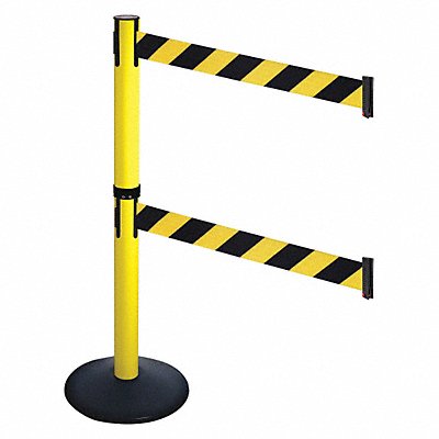 RETRACTA-BELT 331DYABYD Barrier Post Black Blk/Yellow Belt 2 Belts