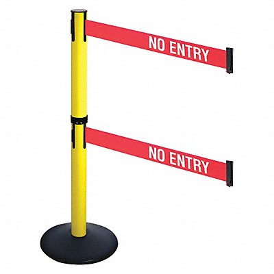 RETRACTA-BELT 331DYANE Barrier Post Black No Entry Cast Iron