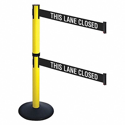 RETRACTA-BELT 331DYATLC Barrier Post Blk Blk/White Belt 2 Belts