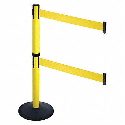 RETRACTA-BELT 331DYAYW Barrier Post Black Yellow Belt 2 Belts