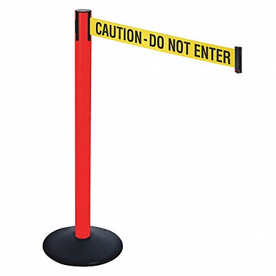 RETRACTA-BELT 331PRDCAU Barrier Post 40 in H Yellow/Black Text