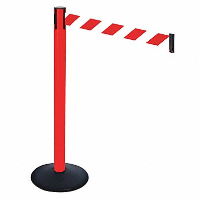 RETRACTA-BELT 331PRDRWD Barrier Post 40 in H Red/White Belt