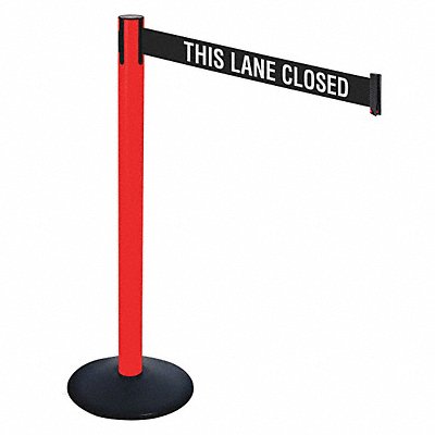 RETRACTA-BELT 331PRDTLC Barrier Post 40 in H Black/White Belt