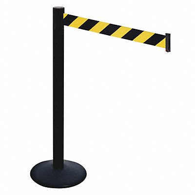 RETRACTA-BELT 331PSBBYD Barrier Post 40 in H Black/Yellow Belt