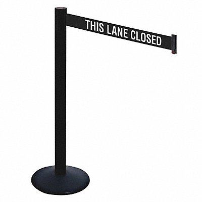 RETRACTA-BELT 331PSBTLC Barrier Post PVC Post Black/White Belt