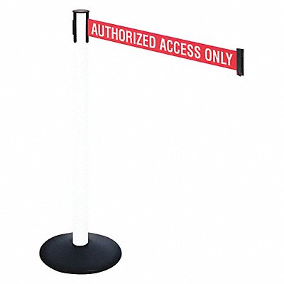 RETRACTA-BELT 331PWHAAO Barrier Post Red/White Belt Text 40in. H