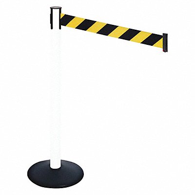 RETRACTA-BELT 331PWHBYD Barrier Post PVC Post Black/Yellow Belt