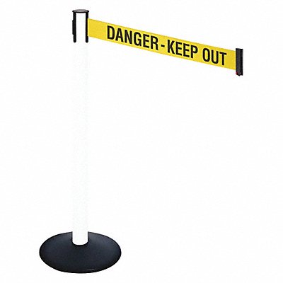 RETRACTA-BELT 331PWHDKO Barrier Post PVC Post Yellow/Black Text