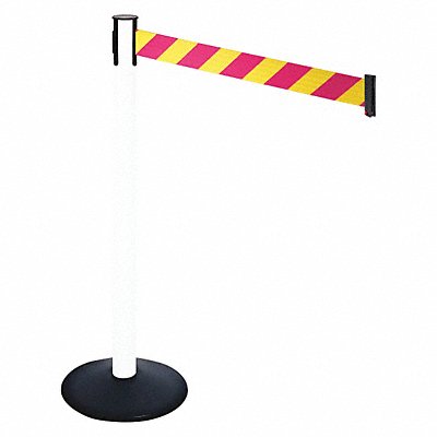 RETRACTA-BELT 331PWHMYD Barrier Post PVC Post Magenta/Yellow Belt
