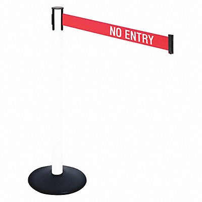 RETRACTA-BELT 331PWHNE Barrier Post PVC Post Rd/White Belt Text