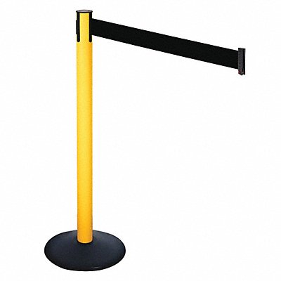 RETRACTA-BELT 331PYWBK Barrier Post Black Belt 3 in Belt W