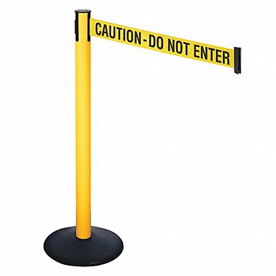 RETRACTA-BELT 331PYWCAU Barrier Post Yellow/Black Text 3 in Belt W