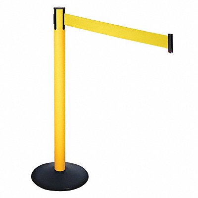RETRACTA-BELT 331PYWYW Barrier Post Black Yellow Belt 3 in Belt W