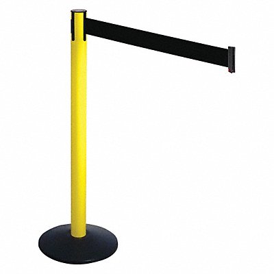 RETRACTA-BELT 331YABK Barrier Post Blk Black Belt 3 in Belt W