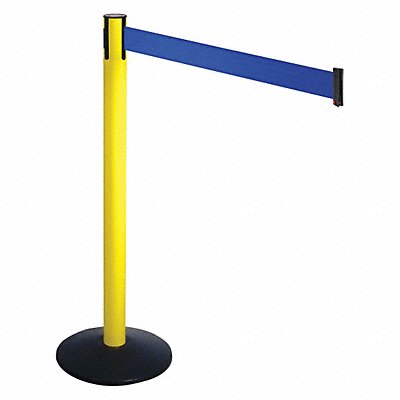 RETRACTA-BELT 331YABL Barrier Post Blk Blue Belt 3 in Belt W
