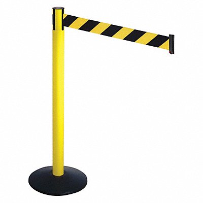 RETRACTA-BELT 331YABYD Barrier Post Blk Blk/Yellow Belt 3in Belt W