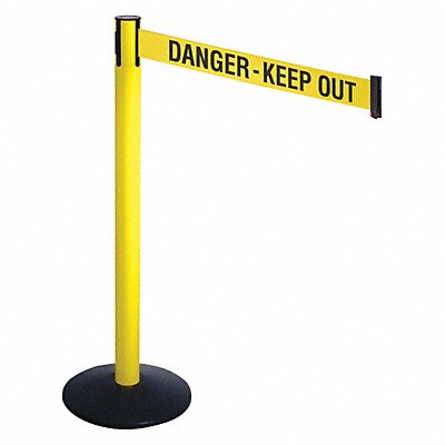 RETRACTA-BELT 331YADKO Barrier Post Yellow/Black Text 3 in Belt W