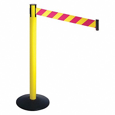 RETRACTA-BELT 331YAMYD Barrier Post Black Magenta/Yellow Belt