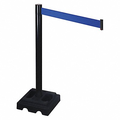 RETRACTA-BELT 332BABL Barrier Post Black Blue Belt 10ft Belt L