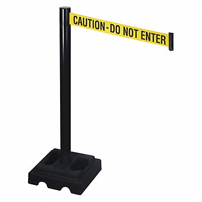 RETRACTA-BELT 332BACAU Barrier Post Black Yellow/Black Text