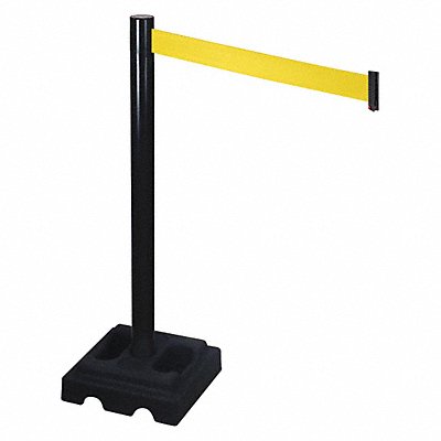RETRACTA-BELT 332BAYW Barrier Post Black Yellow Belt Square