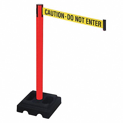 RETRACTA-BELT 332PRDCAU Barrier Post PVC Post 10ft Belt L Square