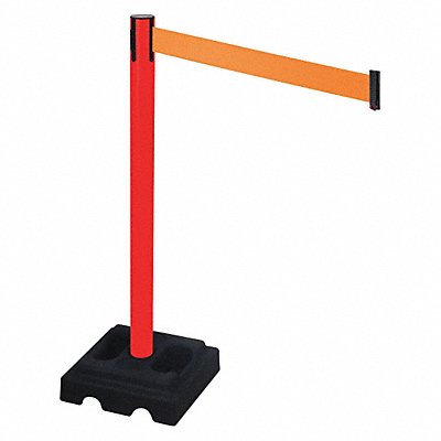 RETRACTA-BELT 332PRDOR Barrier Post Blk Orange Belt 10ft Belt L