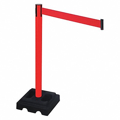 RETRACTA-BELT 332PRDRD Barrier Post Blk Red Belt 10 ft Belt L