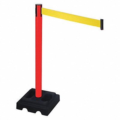 RETRACTA-BELT 332PRDYW Barrier Post Blk Yellow Belt 10 ft Belt L