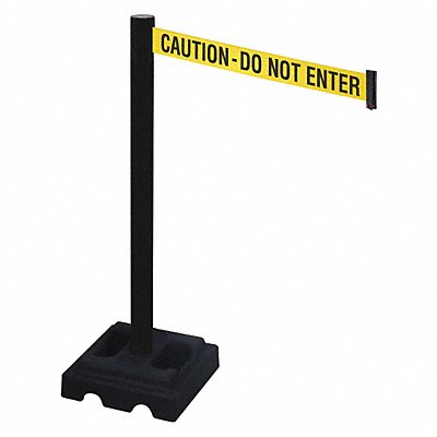RETRACTA-BELT 332PSBCAU Barrier Post PVC Post Yellow/Blk Text 40inH