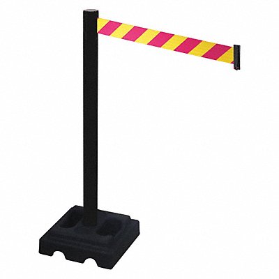 RETRACTA-BELT 332PSBMYD Barrier Post Black Magenta/Yellow Belt