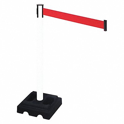 RETRACTA-BELT 332PWHRD Barrier Post Blk Red Belt 10 ft Belt L