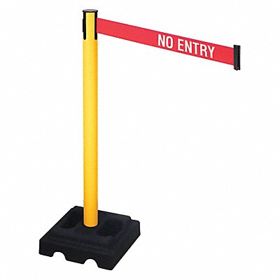 RETRACTA-BELT 332PYWNE Barrier Post Red/White Belt Text Square