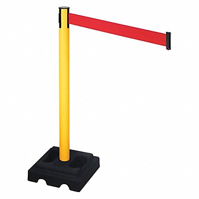 RETRACTA-BELT 332PYWRD Barrier Post Blk Red Belt 10 ft Belt L