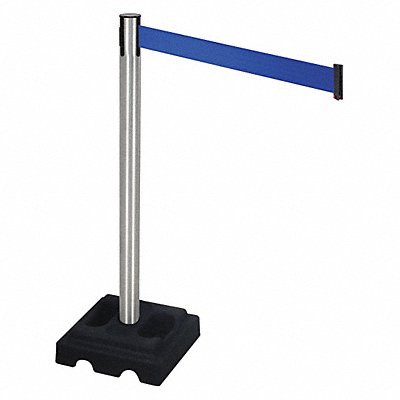 RETRACTA-BELT 332SABL Barrier Post Satin SS Blue Belt
