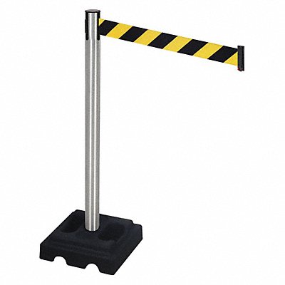 RETRACTA-BELT 332SABYD Barrier Post Blk Blk/Yellow Belt 3in Belt W