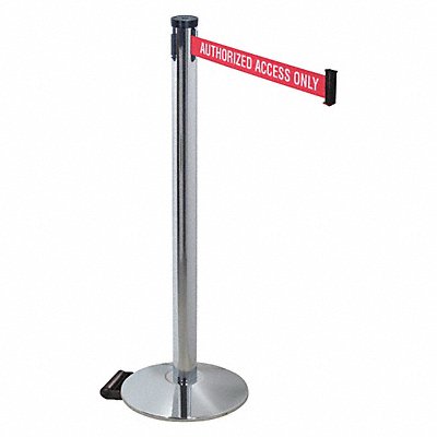 RETRACTA-BELT 304PAPCAAO Barrier Post Grey 2 in Belt W Sloped