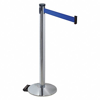 RETRACTA-BELT 304PAPCBL Barrier Post Grey Blue Belt 2 in Belt W
