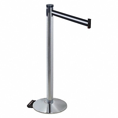 RETRACTA-BELT 304PAPCBW Barrier Post Blk/White Belt 2 in Belt W