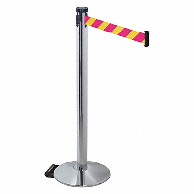 RETRACTA-BELT 304PAPCMYD Barrier Post Grey 2in Belt W w/Base