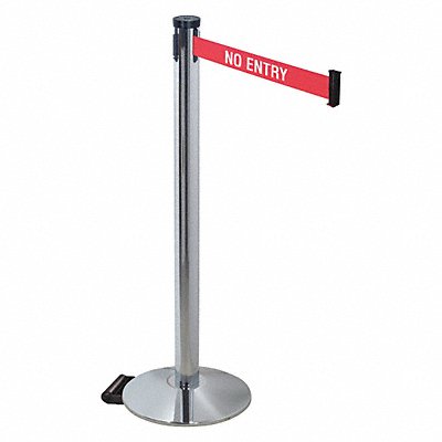 RETRACTA-BELT 304PAPCNE Barrier Post Grey 2 in Belt W No Entry