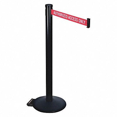 RETRACTA-BELT 305BAAAO Barrier Post Black Red/White Belt Text