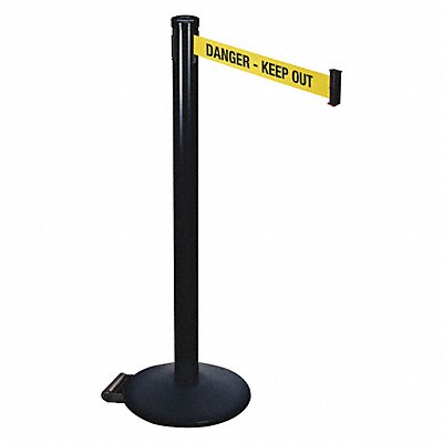RETRACTA-BELT 305BADKO Barrier Post Yellow/Black Text 2 in Belt W