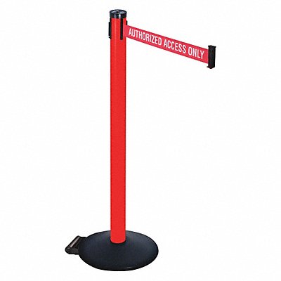 RETRACTA-BELT 305PRDAAO Barrier Post Red/White Belt Text Black