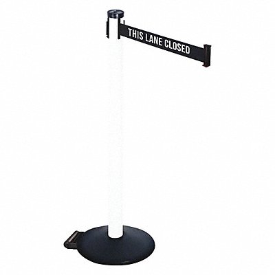 RETRACTA-BELT 305PWHTLC Barrier Post Blk/White Belt 2 in Belt W
