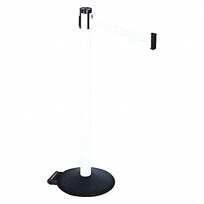 RETRACTA-BELT 305PWHWH Barrier Post PVC Post Black White Belt