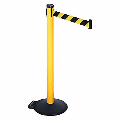 RETRACTA-BELT 305PYWBYD Barrier Post Black/Yellow Belt 2 in Belt W